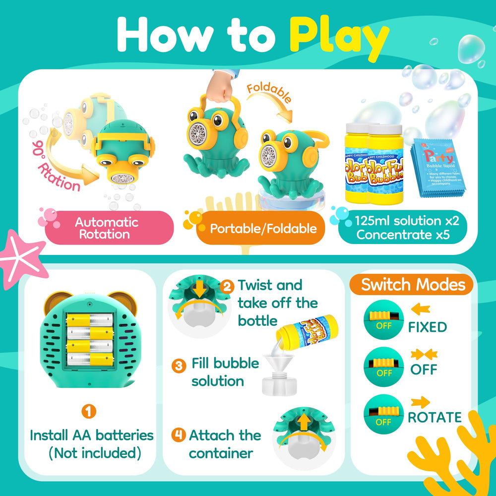 Two BONITOTO bubble solution bottles for quick, continuous play.