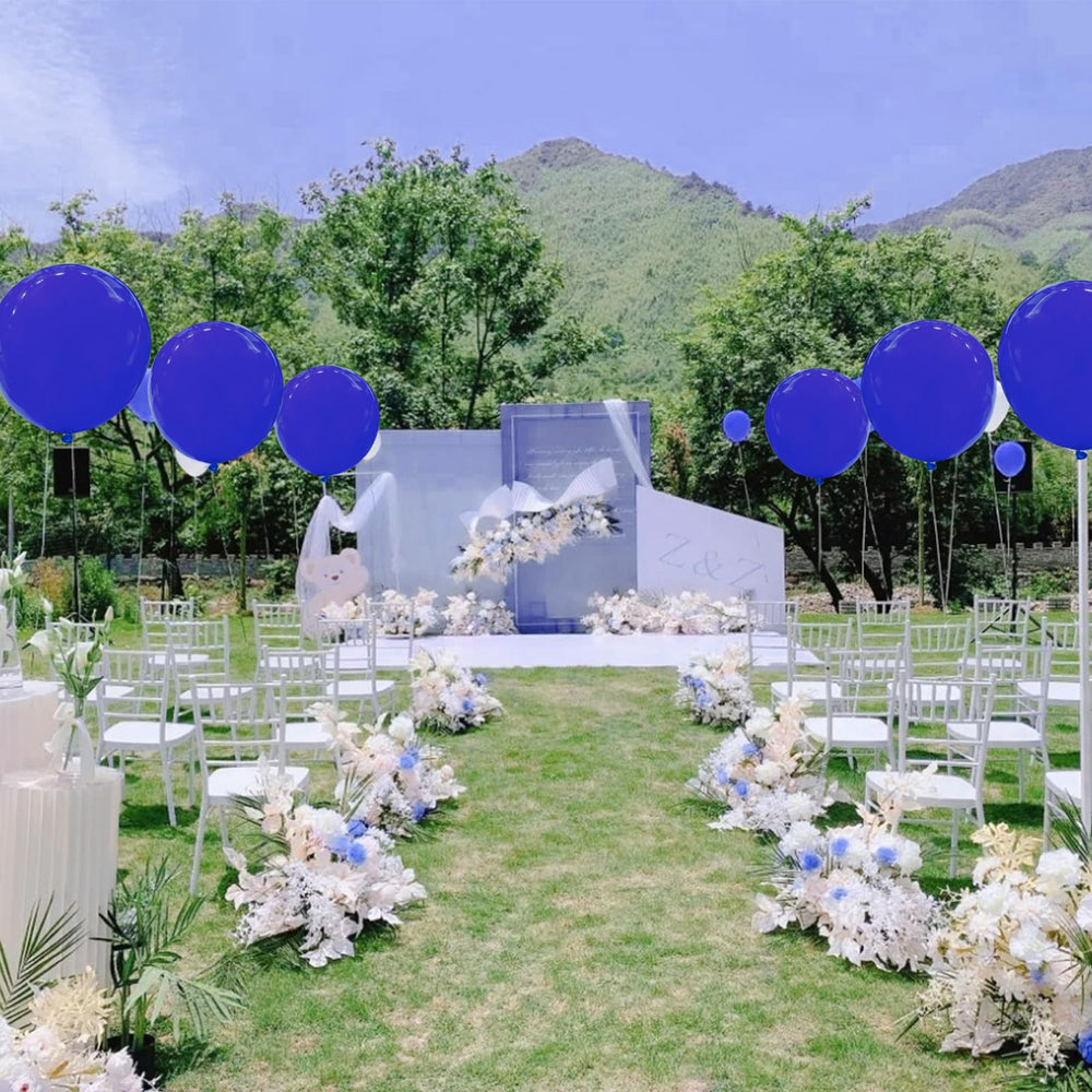 BONJLE blue balloon birthday decor adds dramatic atmosphere
