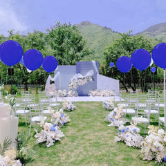 BONJLE blue balloon birthday decor adds dramatic atmosphere