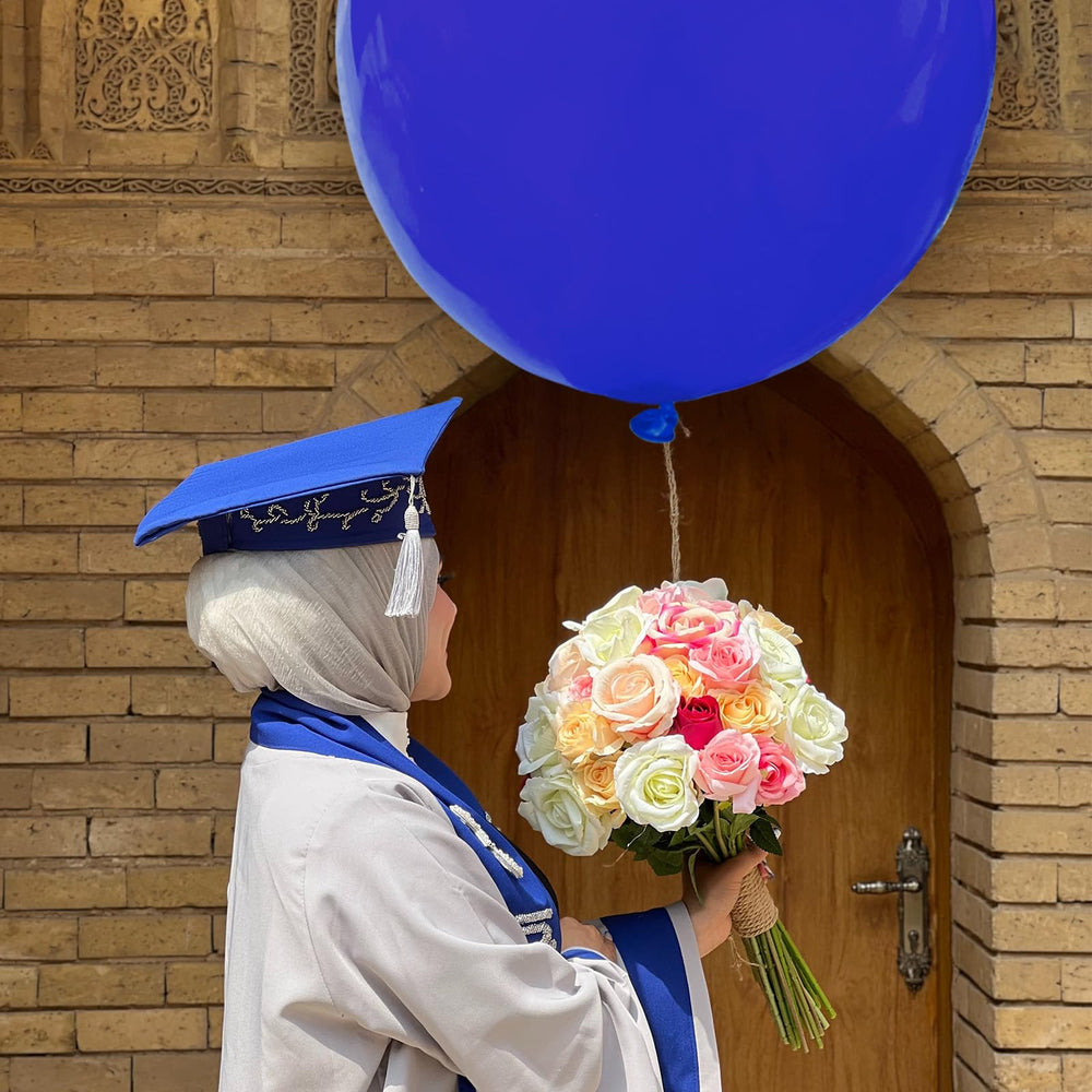 BONJLE blue balloon package with ribbon for quick decorating