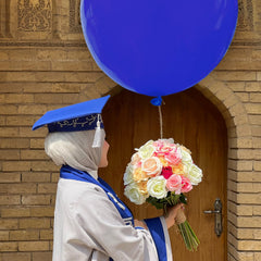 BONJLE blue balloon package with ribbon for quick decorating