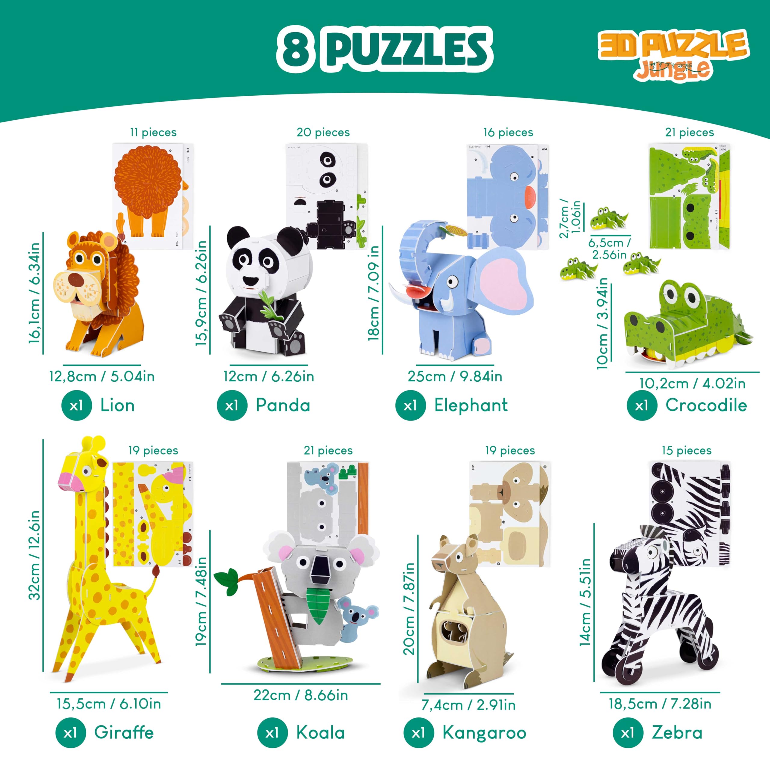 BONNYCO kangaroo 3D puzzle engages hands-on play for spatial awareness.