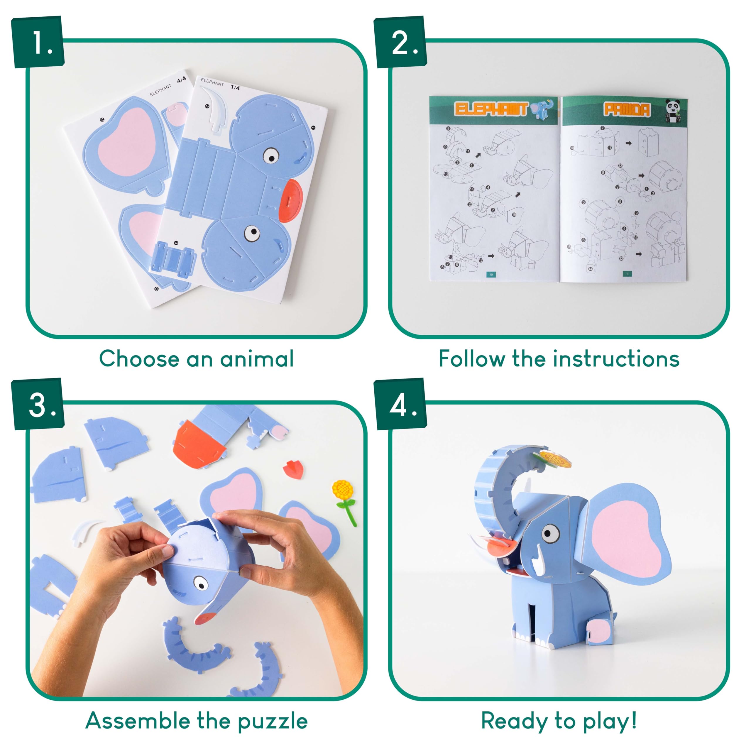 BONNYCO lion 3D puzzle supports concentration and problem-solving during assembly.