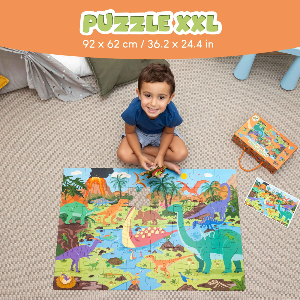 BONNYCO dinosaur puzzle T-Rex close-up shows vivid colors for engaging learning.