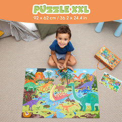 BONNYCO dinosaur puzzle T-Rex close-up shows vivid colors for engaging learning.