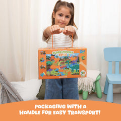 BONNYCO triceratops puzzle bright pieces support color recognition during play.