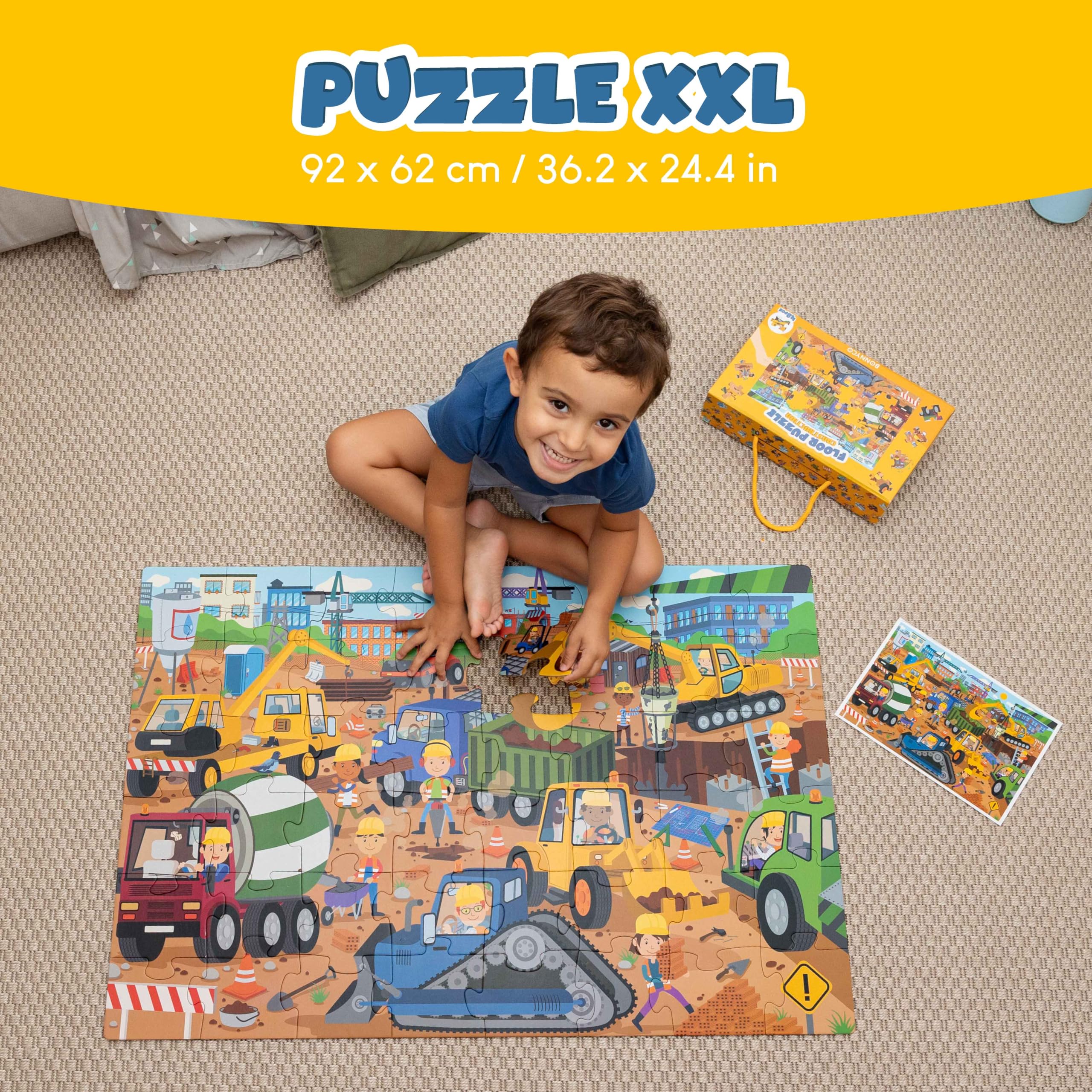 BONNYCO giant floor puzzle assembly scene supports problem solving
