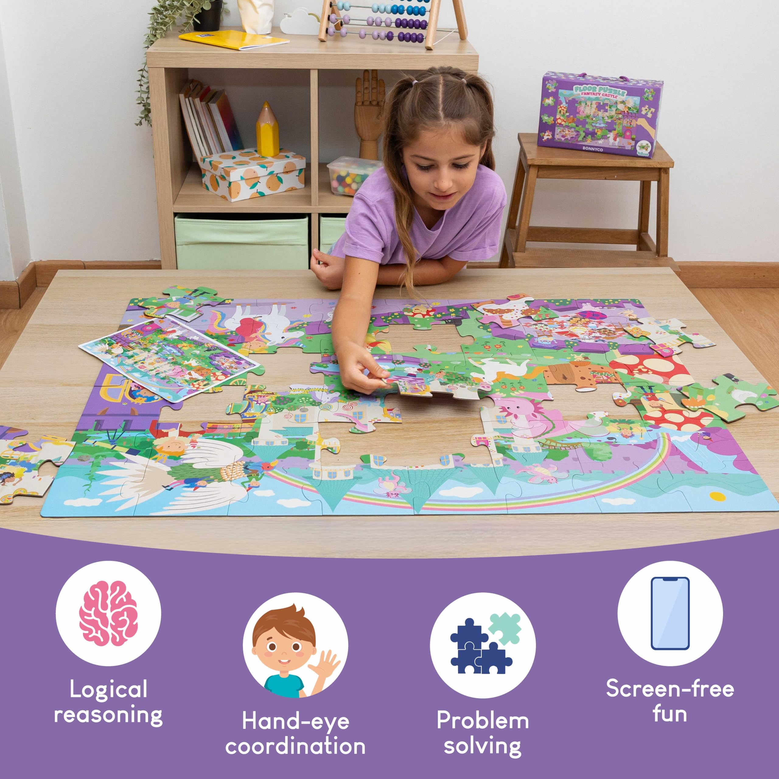 BONNYCO puzzle handle simplifies transport and cleanup.