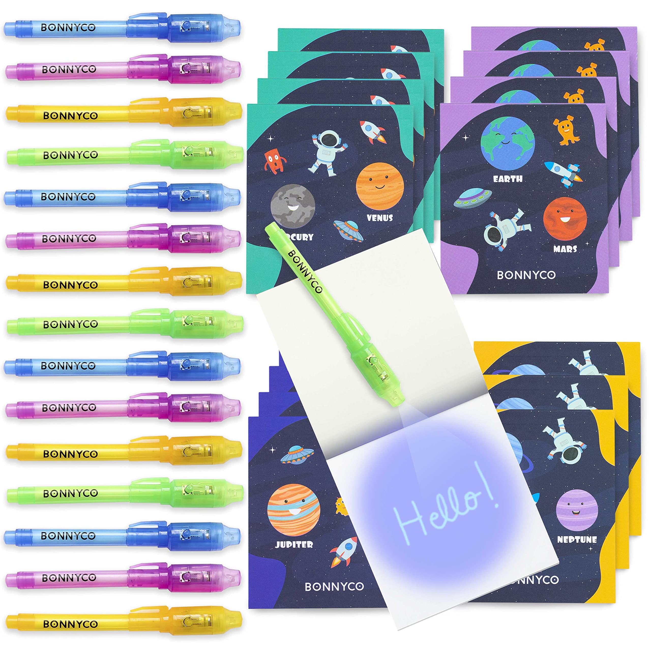 BONNYCO invisible ink pen with UV light reveals secret messages