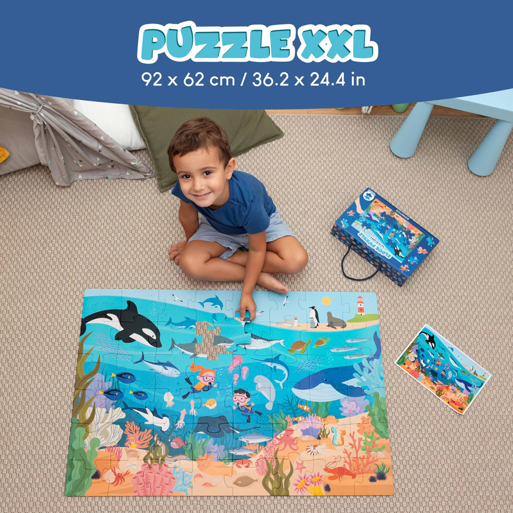 BONNYCO jumbo ocean landscape puzzle with large pieces supports easy handling and shared play.