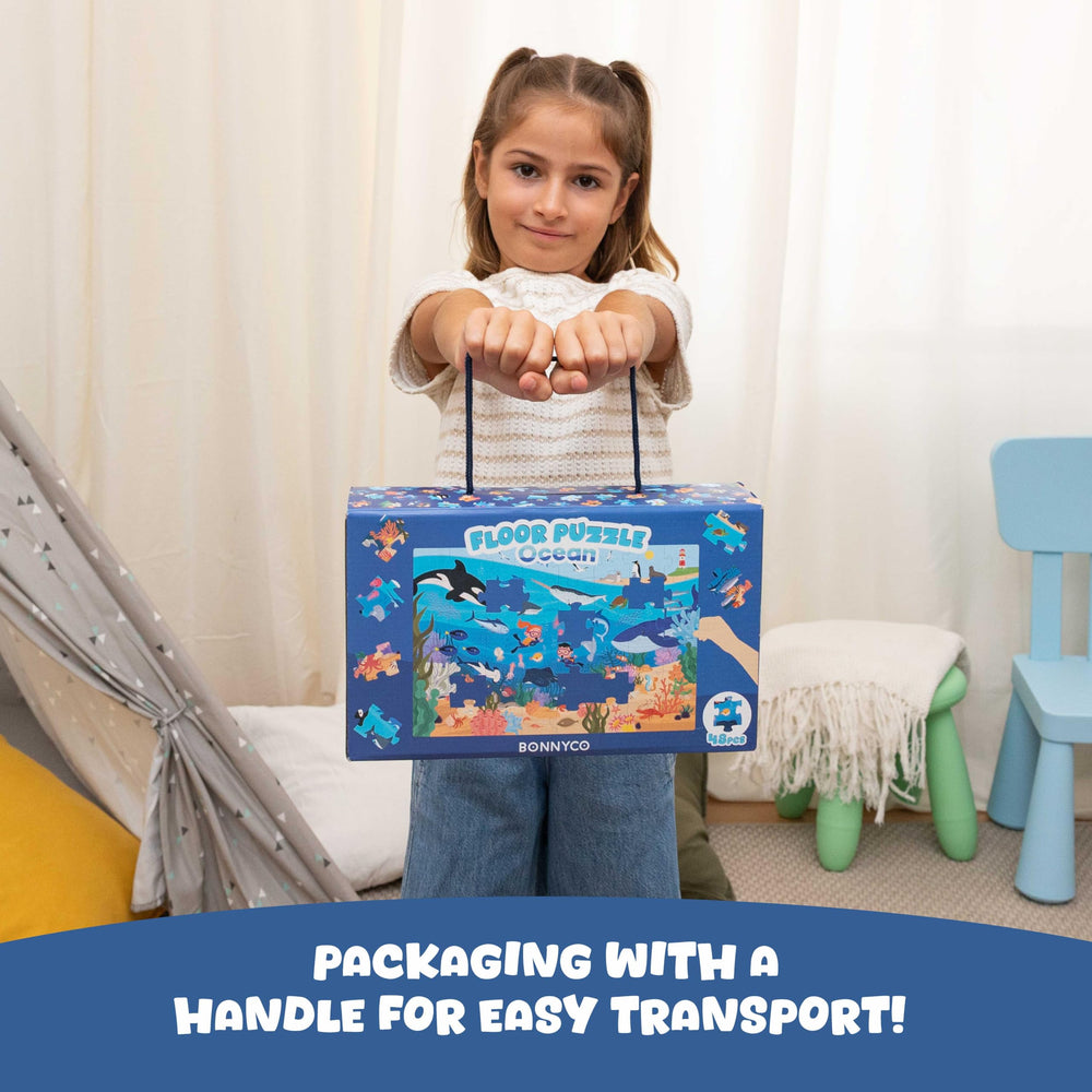 BONNYCO laminated-cardboard puzzle material stays durable during active play.