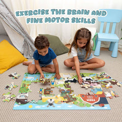 BONNYCO farm-themed puzzle promotes cooperative play for boys and girls.