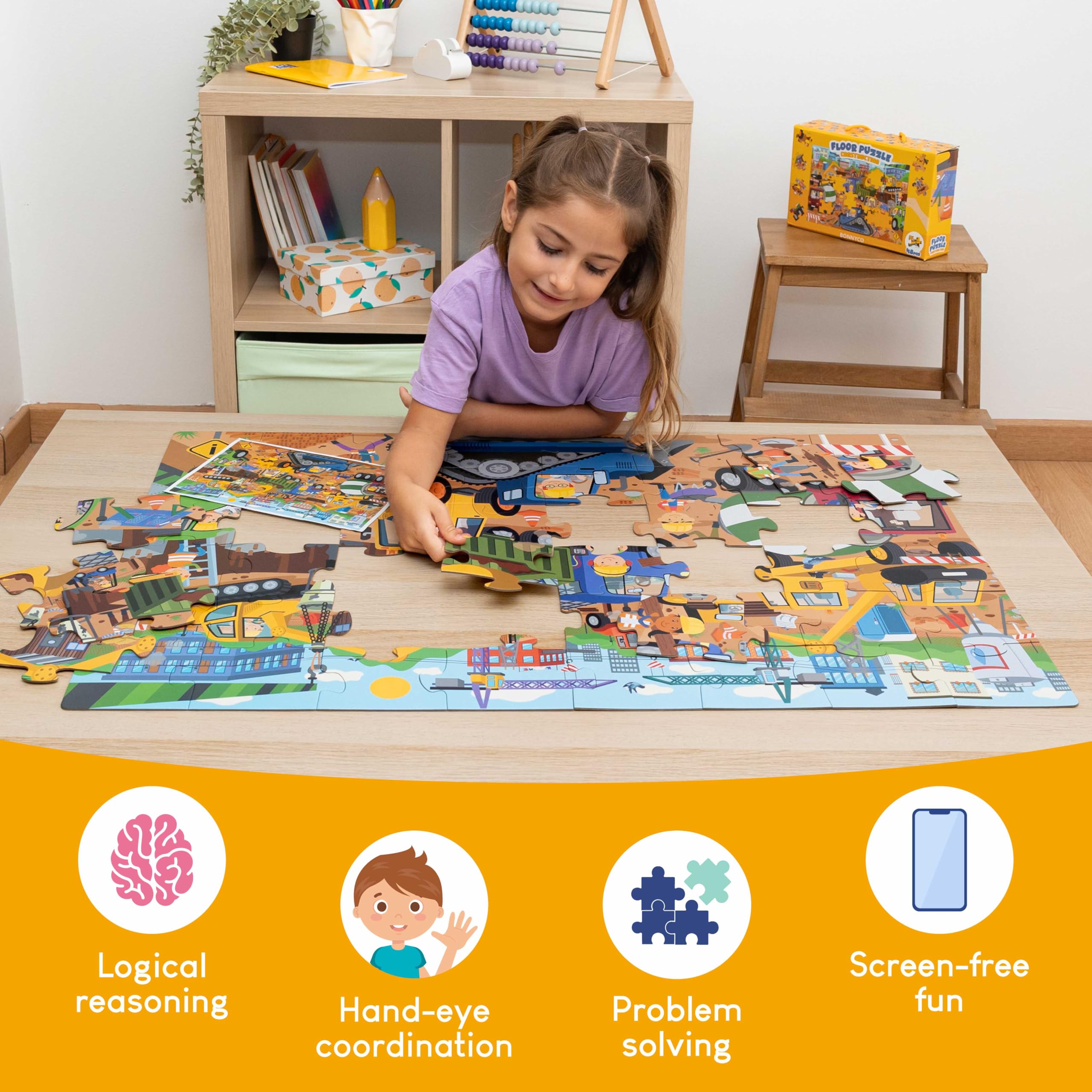 BONNYCO puzzle packaging with handle for easy transport