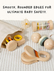 BONOVISTA wooden toy bundle designed for 0-6 months and early skills.