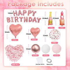 Bonropin rose-gold confetti balloons for festive sparkle