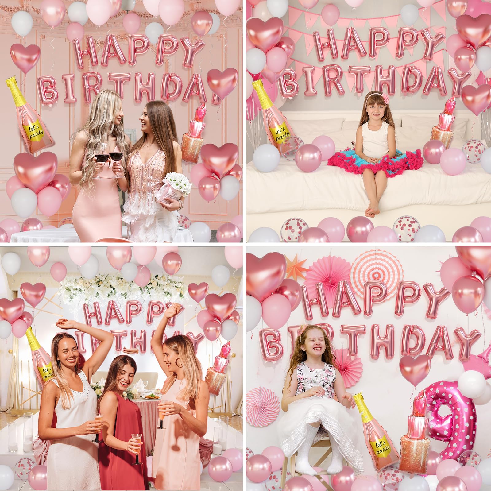 Bonropin rose gold heart foil balloons for small displays