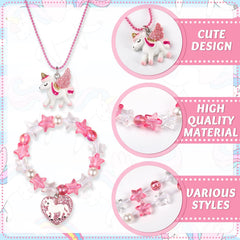 Bonuci unicorn bracelets set coordinates with cute outfits and party favors.