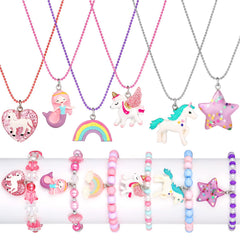 Bonuci unicorn necklaces set for girls, ideal everyday wear and matching outfits.