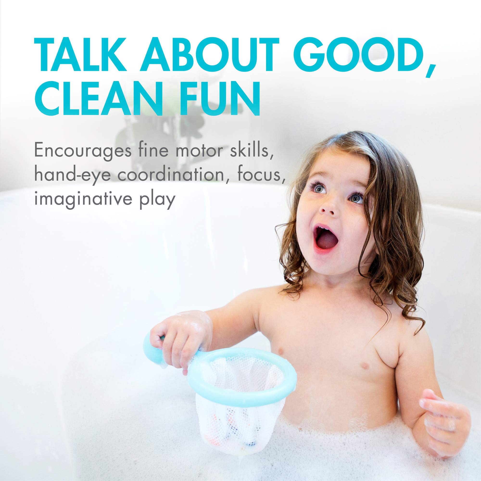 Boon Water Bugs floating gently to inspire bathtime exploration.
