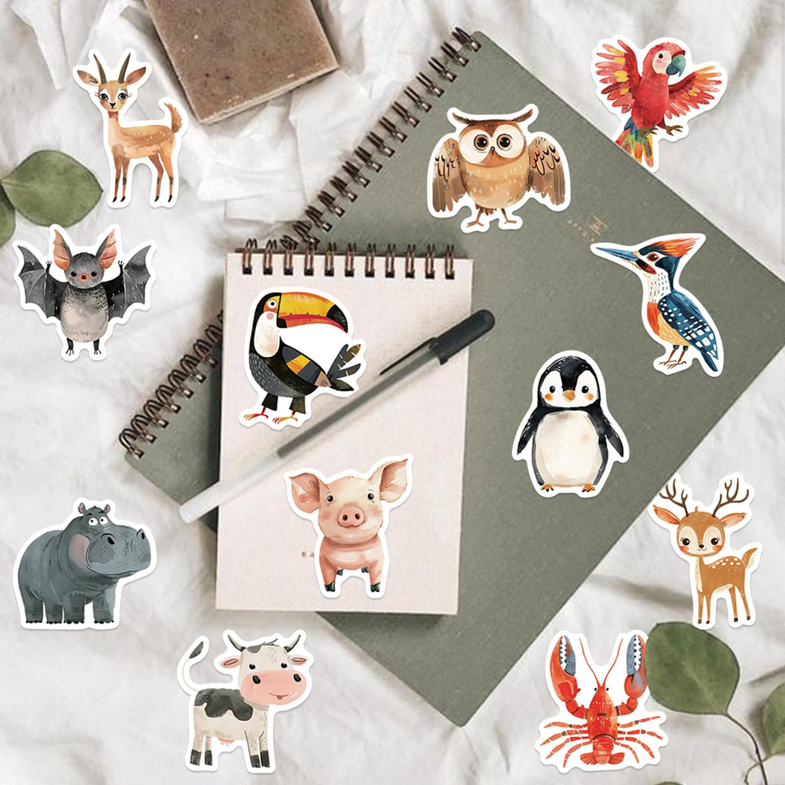 Booppyy cute animal stickers 03 adorn a journal with vivid, fade-resistant color