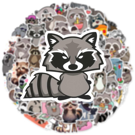 Booppyy raccoon stickers on a laptop for personalized tech gear