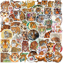 Booppyy tiger stickers pack collection for cute, durable decor on notebooks and bottles.