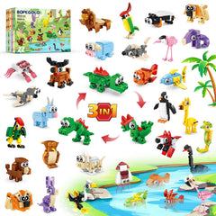 BOPEGOLO 22-pack animal building blocks set for creative play and problem-solving.