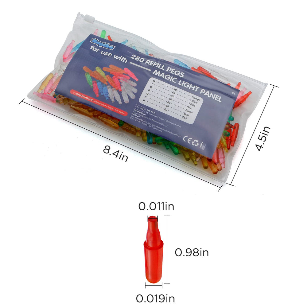 Bopika refill pegs highlight colorful templates on the light screen panel