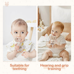 Bopoobo baby gripping rattle demonstrates easy grasp and fine motor exploration