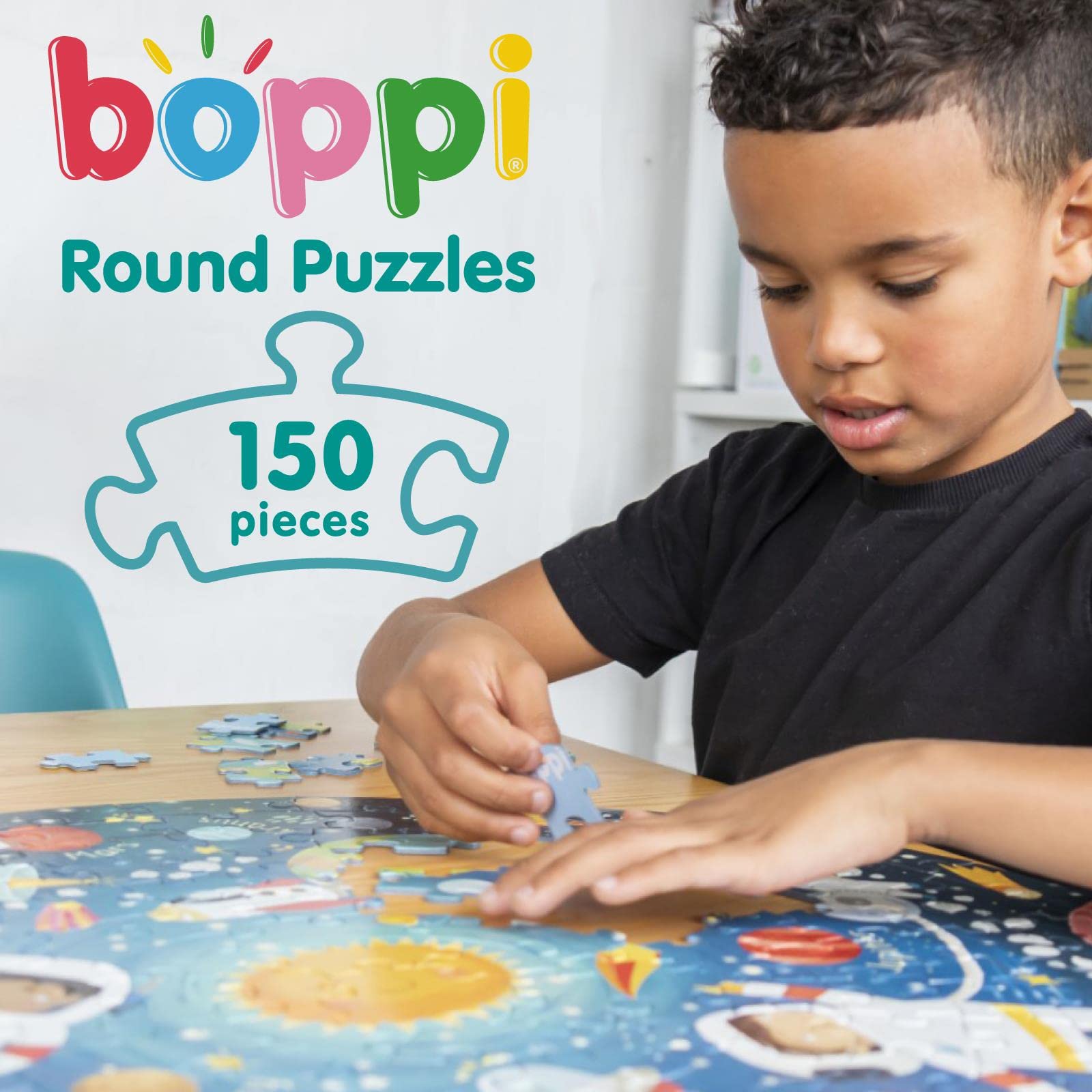 Boppi puzzle illustrates Laura Watson artwork featuring playful wildlife.
