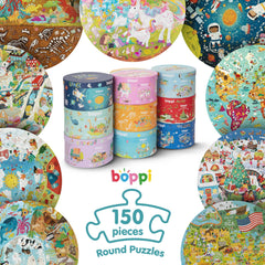 Boppi Animal Puzzle round diameter 58 cm after assembly for room-size display.