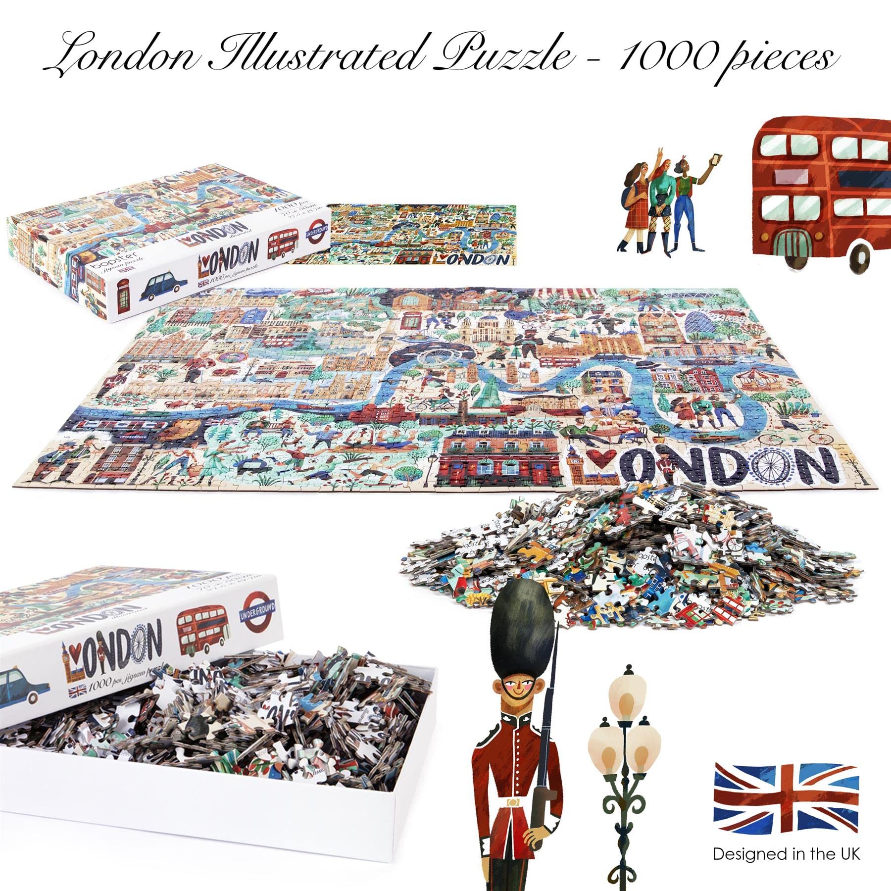 Bopster London completed puzzle measuring 70 by 50 centimeters