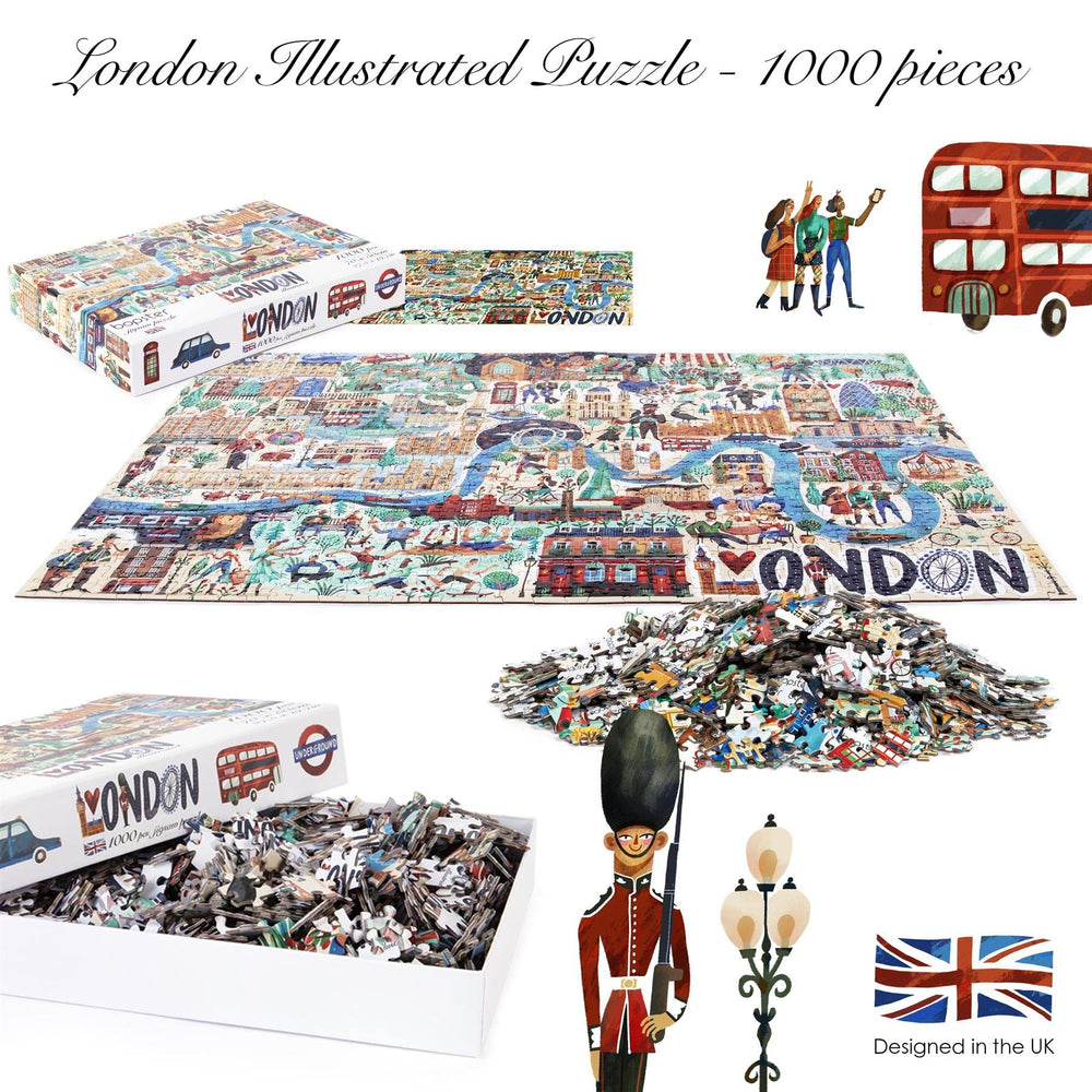 Bopster London completed puzzle measuring 70 by 50 centimeters