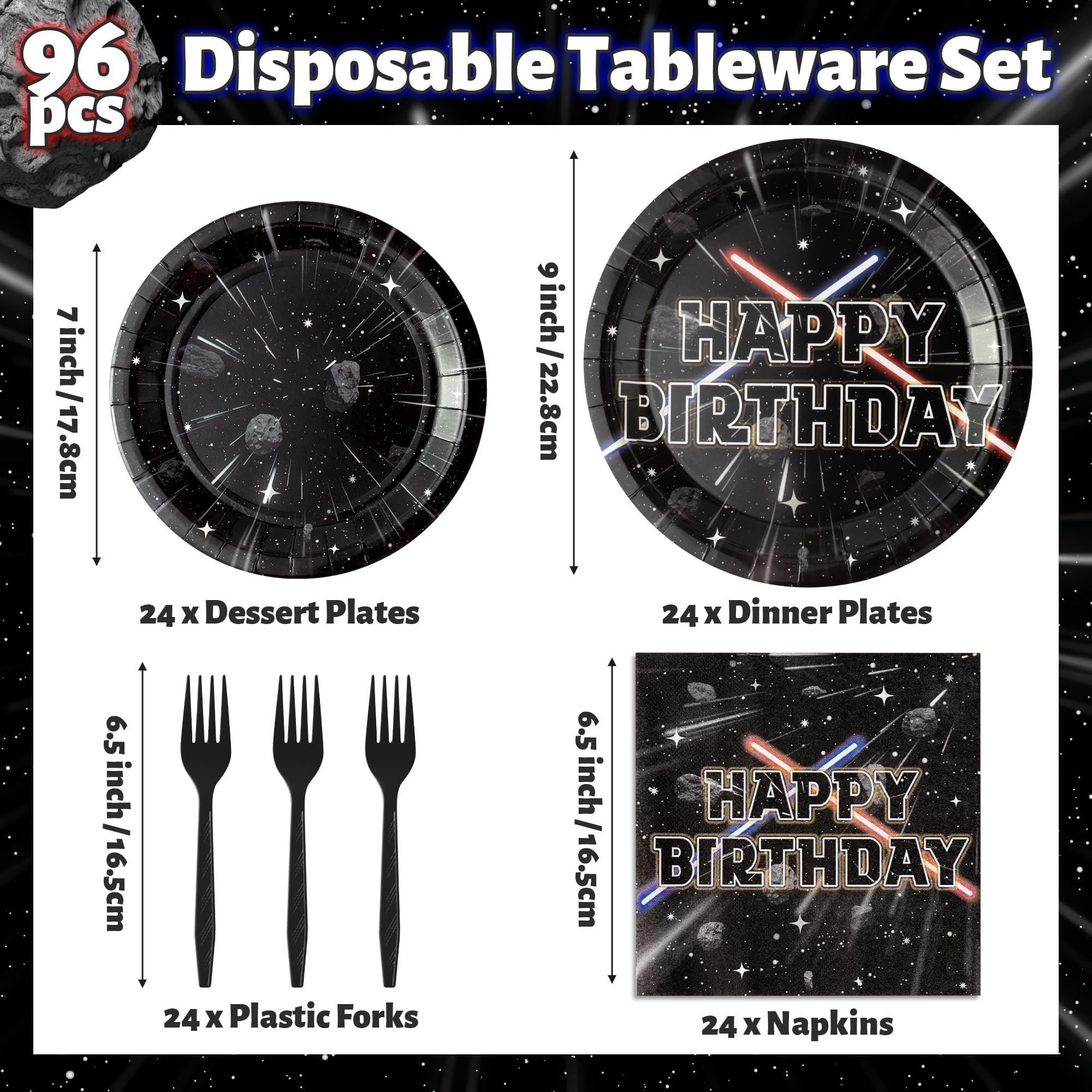 BOpusail galaxy dessert plates add starry accents for sweet party treats