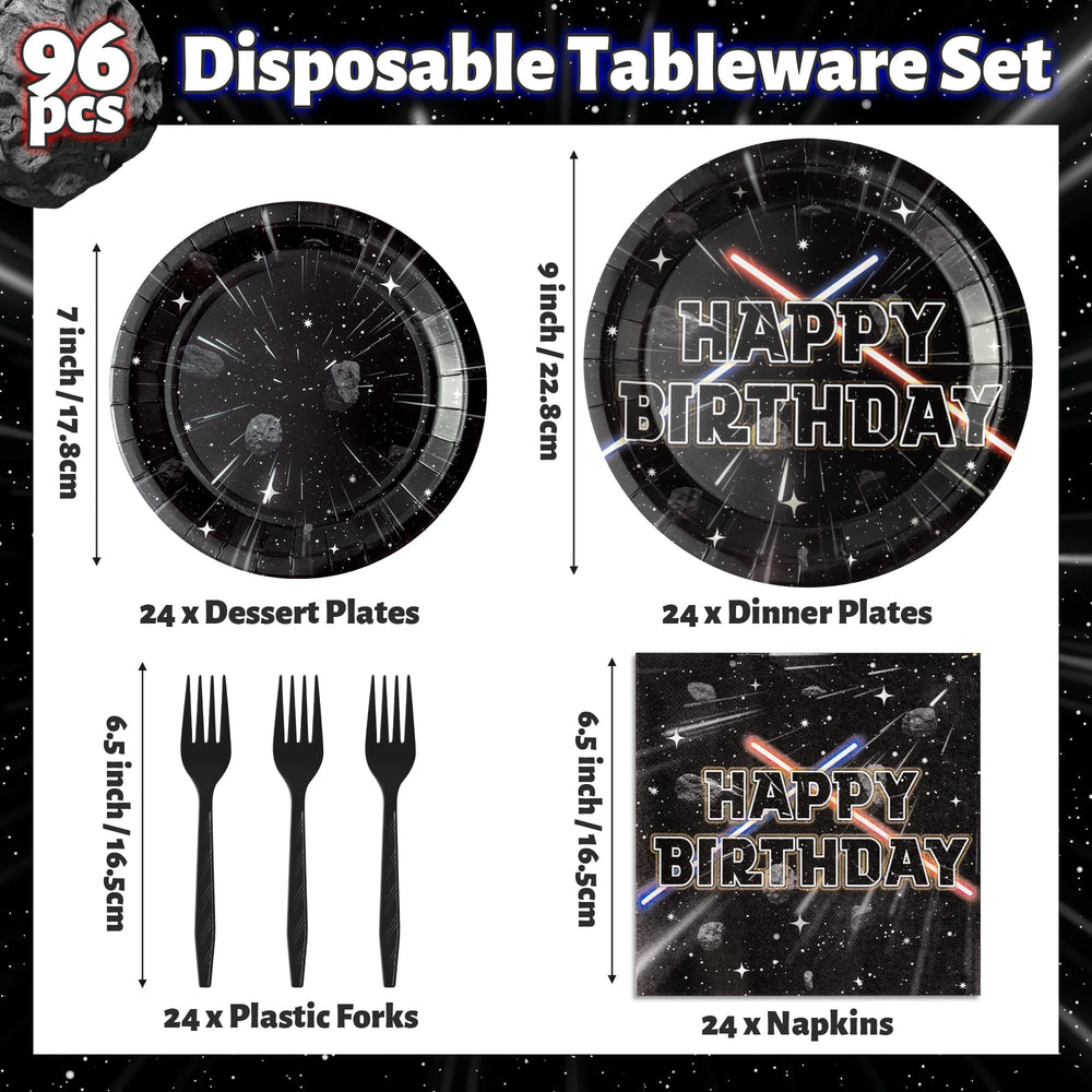 BOpusail galaxy dessert plates add starry accents for sweet party treats