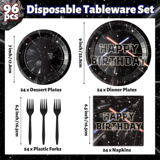 BOpusail galaxy dessert plates add starry accents for sweet party treats