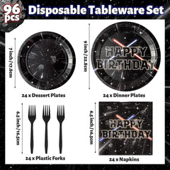BOpusail galaxy dessert plates add starry accents for sweet party treats