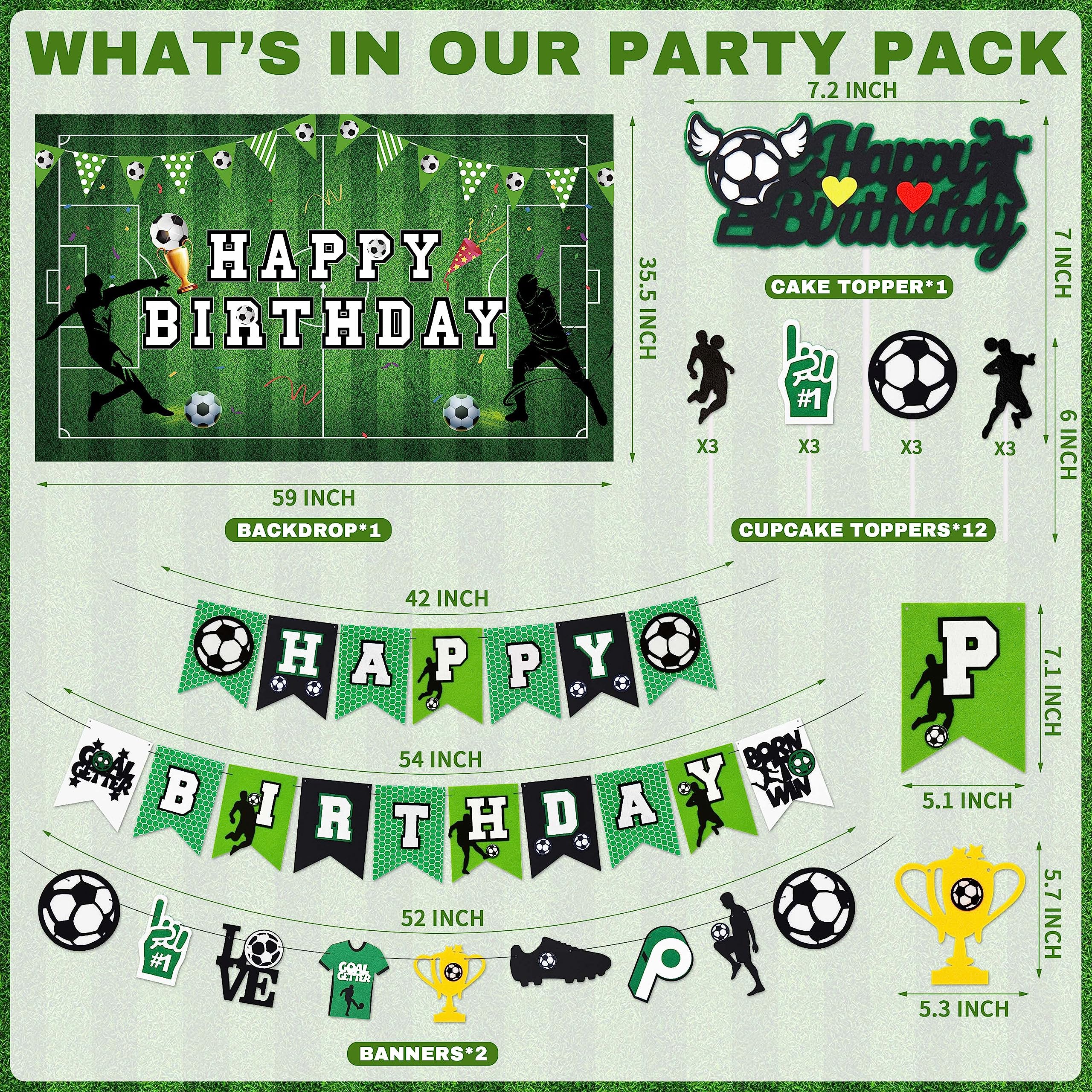 BORAMDO Soccer Party Tablecloth provides a clean base for treats and decor.