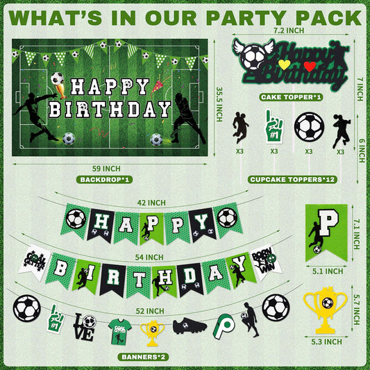 BORAMDO Soccer Party Tablecloth provides a clean base for treats and decor.