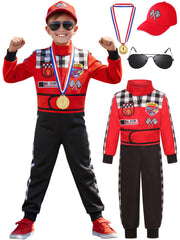 Bordazor kids race car driver jumpsuit for imaginative pretend play
