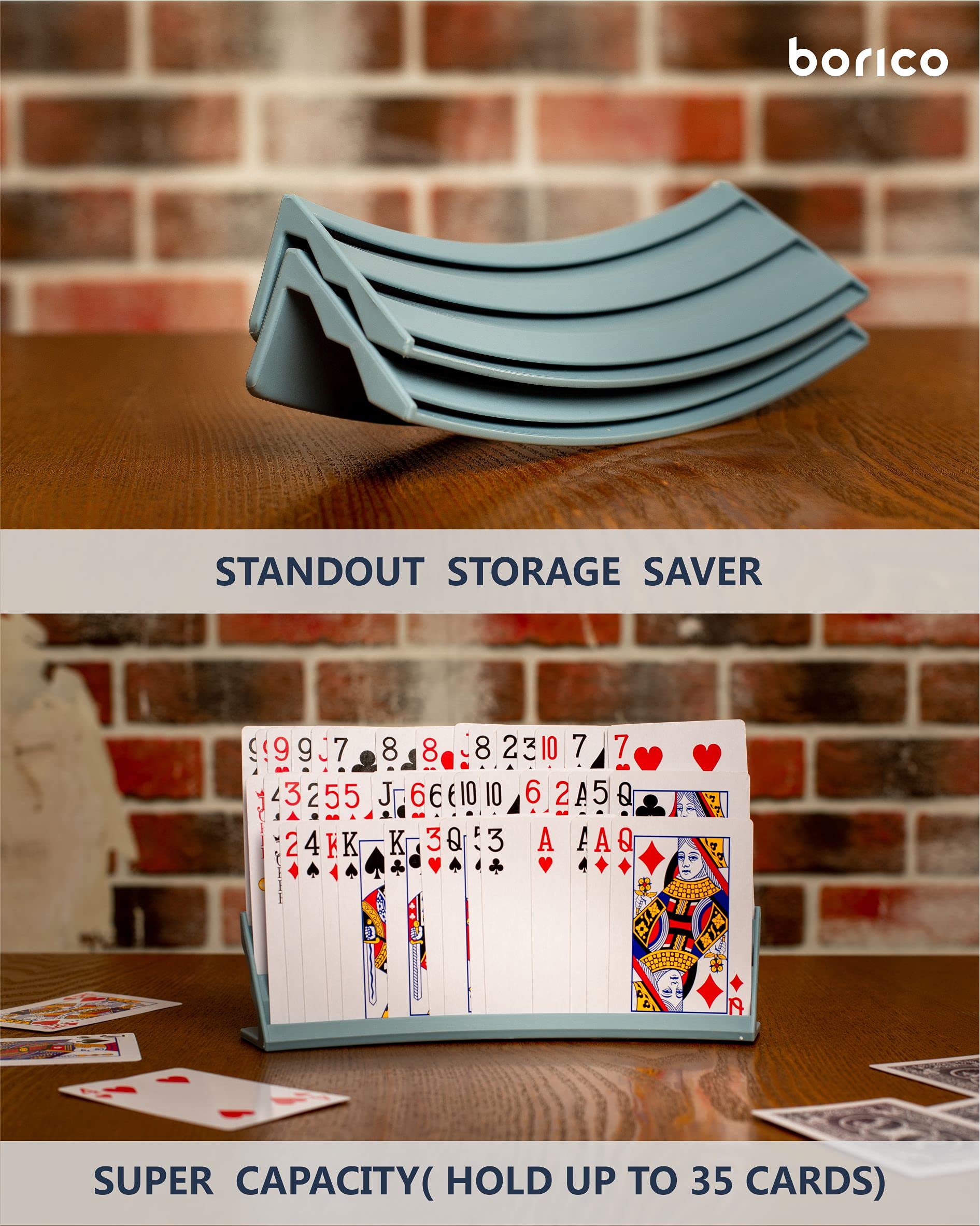 BORICO ergonomic card holder supports comfortable hands during extended sessions