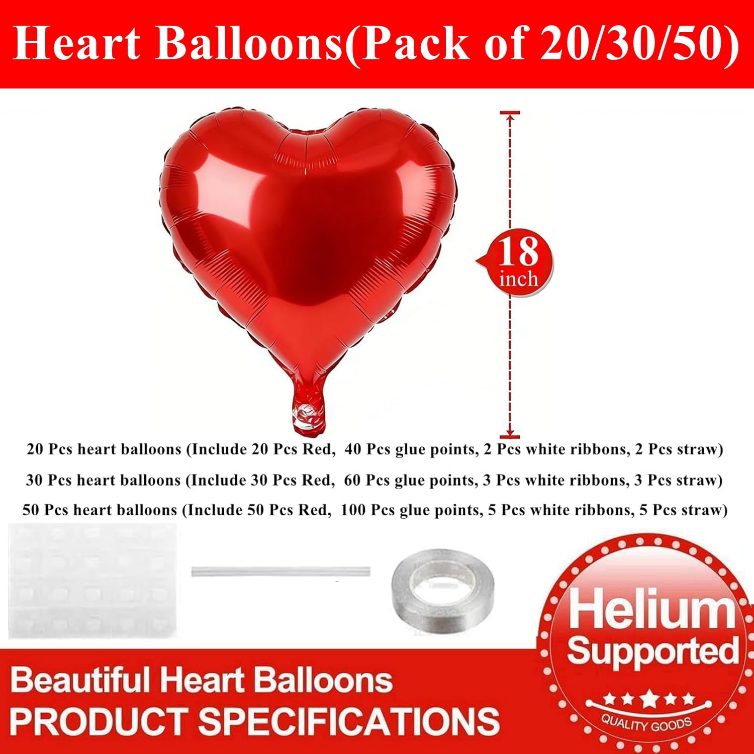 BorKinHa foil heart balloons with glue points for quick, elegant centerpieces.