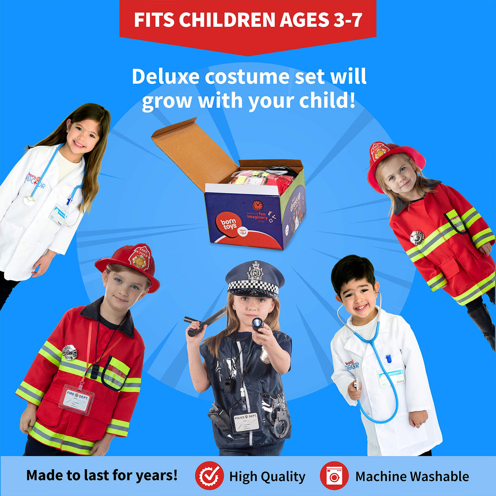 Born Toys doctor costume kit includes stethoscope for interactive medical play