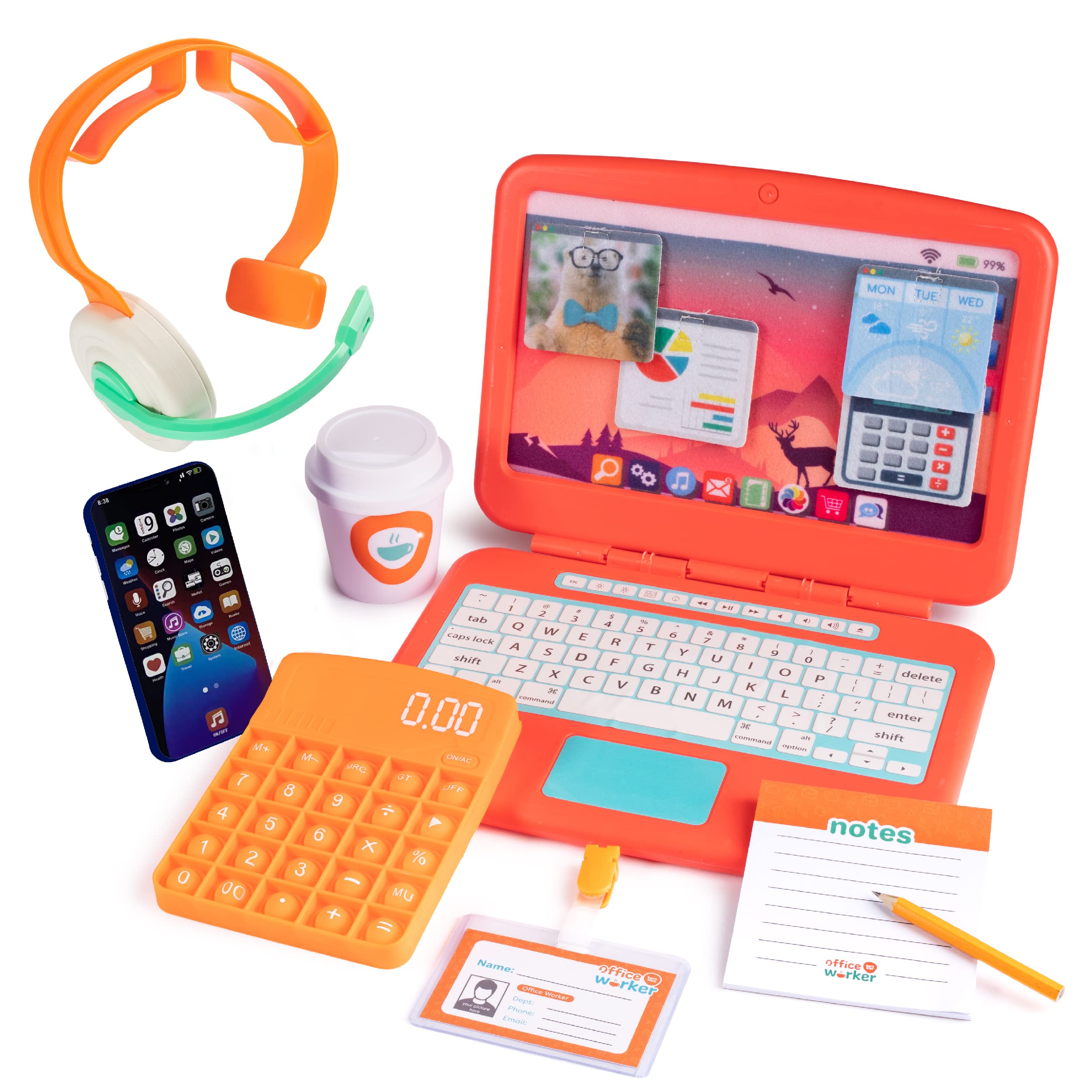 Born Toys home office laptop enhances imaginative work play.