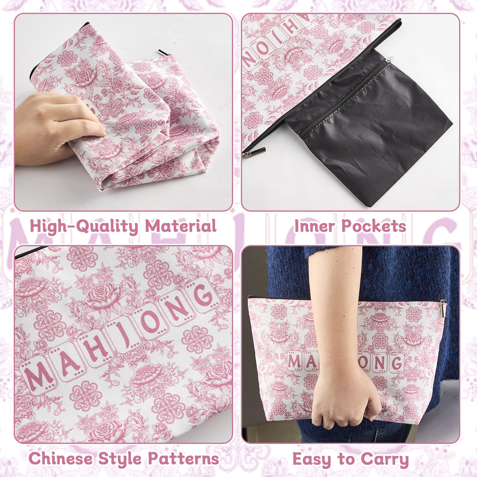 Bornerwhite mahjong bag thickened material for protection