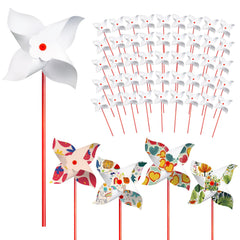 Bosctanuc color-your-own pinwheels unfolded for creative play and springtime decor