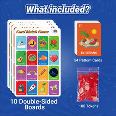 Bosctanuc Loteria 10 double-sided boards for versatile classroom and home use.