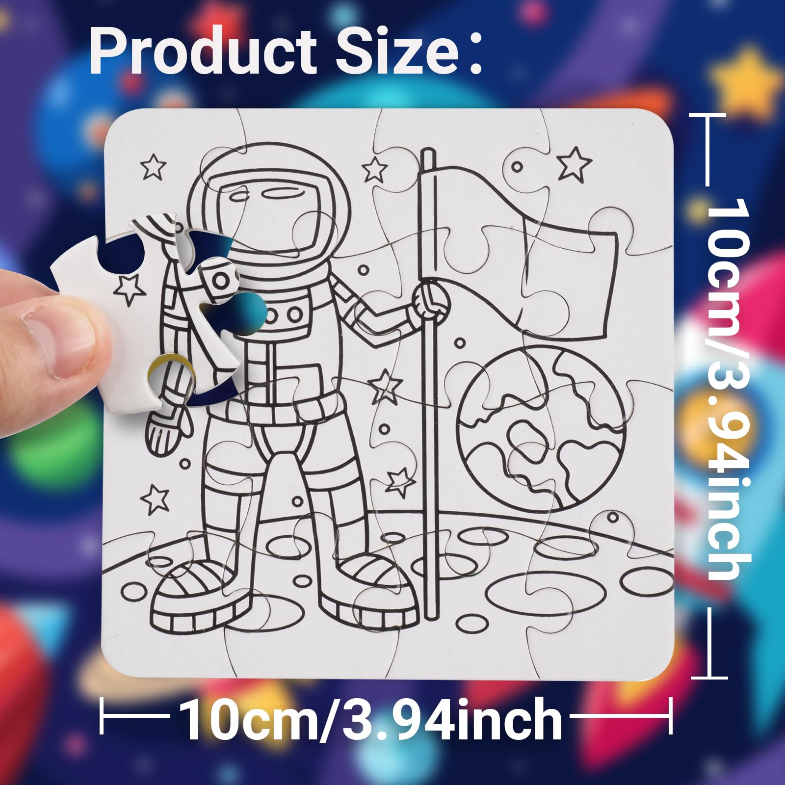 Bosctanuc outer-space puzzle astronaut designs support focused coloring and coordination