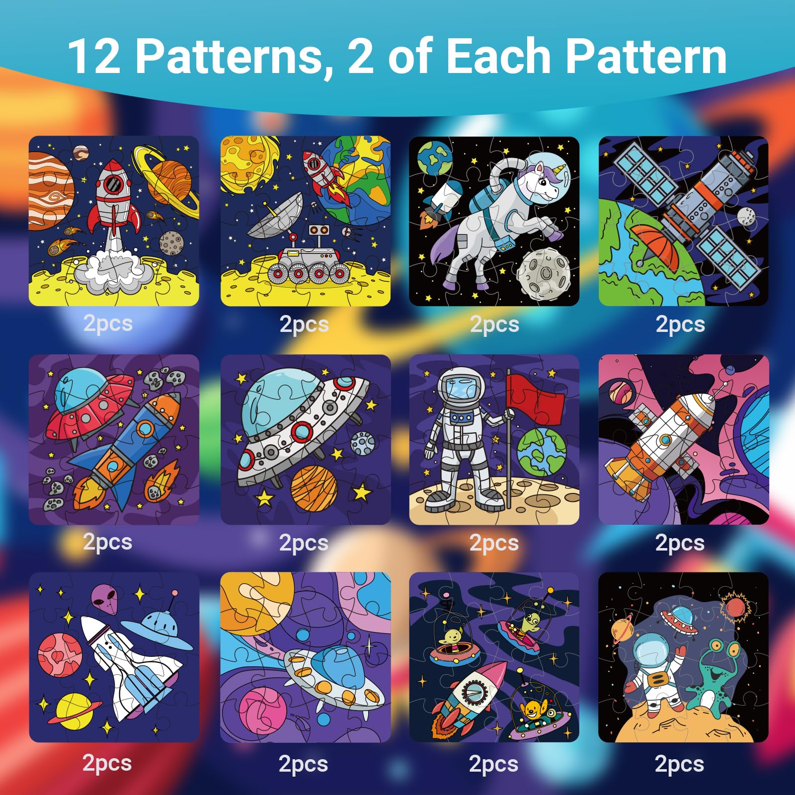 Bosctanuc outer-space puzzle spaceships design for engaging DIY art and problem solving
