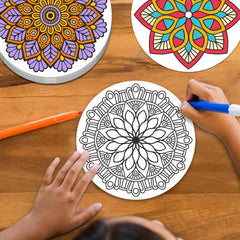 Bosctanuc uncolored mandala cards ready to color with markers and pens
